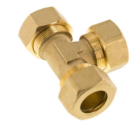 22mm Brass Tee Compression Fitting 54 Bar DIN EN 1254-2