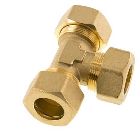 22mm Brass Tee Compression Fitting 54 Bar DIN EN 1254-2