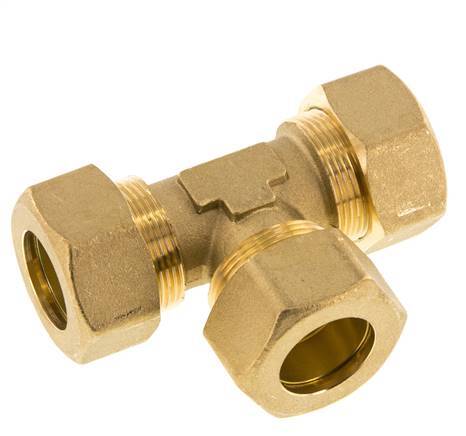 22mm Brass Tee Compression Fitting 54 Bar DIN EN 1254-2