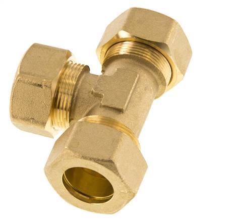 22mm Brass Tee Compression Fitting 54 Bar DIN EN 1254-2