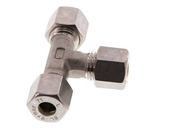 8L Stainless steel Tee Compression Fitting 315 Bar DIN 2353