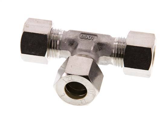 12L Stainless steel Tee Compression Fitting 315 Bar DIN 2353