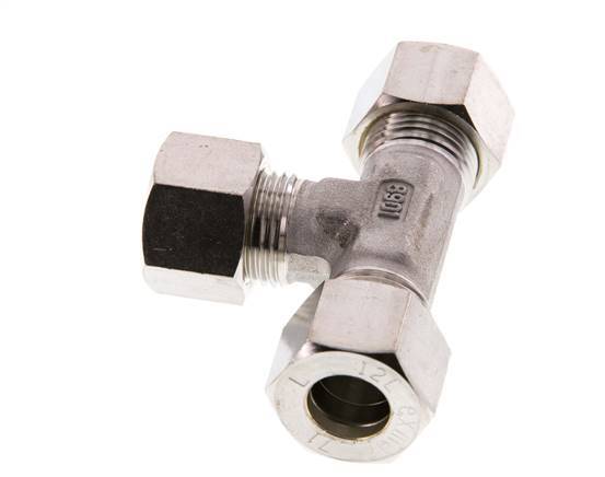 12L Stainless steel Tee Compression Fitting 315 Bar DIN 2353