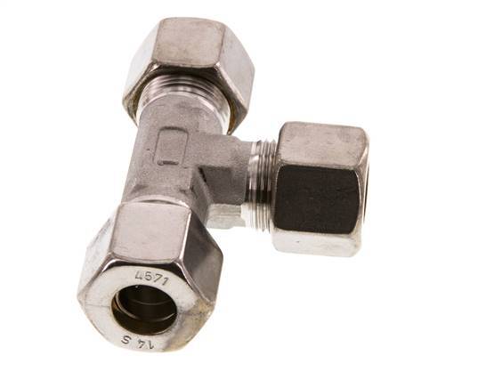 14S Stainless steel Tee Compression Fitting 630 Bar DIN 2353