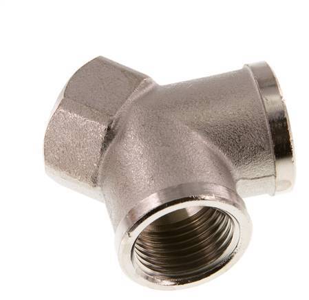 G 1/2'' Nickel plated Brass Y-Piece 16 Bar