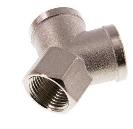 G 3/8'' Nickel plated Brass Y-Piece 16 Bar
