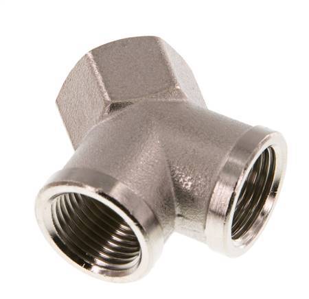 G 3/8'' Nickel plated Brass Y-Piece 16 Bar