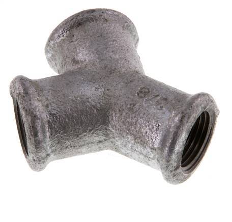Rp 3/8'' Zinc plated Cast iron Y-Piece 25 Bar