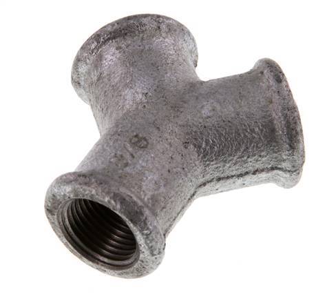 Rp 3/8'' Zinc plated Cast iron Y-Piece 25 Bar
