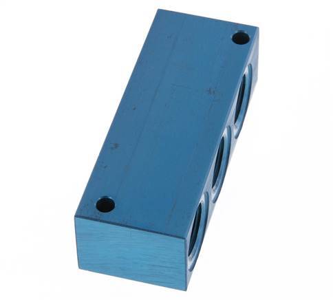 4xG 1/2'' Aluminium Distributor Block One-sided 16 Bar