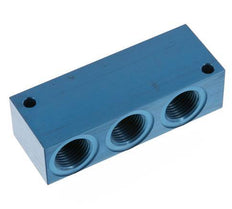 4xG 1/2'' Aluminium Distributor Block One-sided 16 Bar