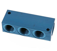 4xG 1/2'' Aluminium Distributor Block One-sided 16 Bar