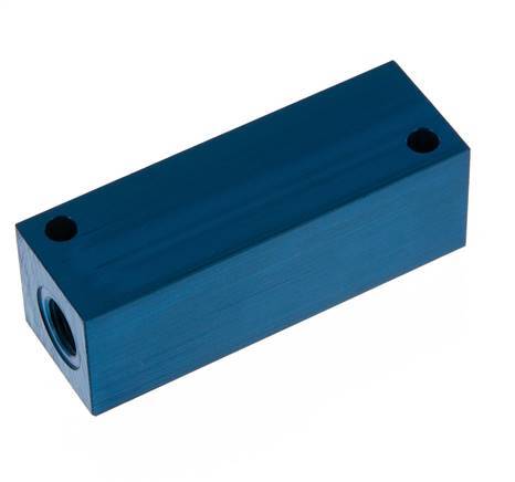 4xG 1/4'' Aluminium Distributor Block One-sided 16 Bar