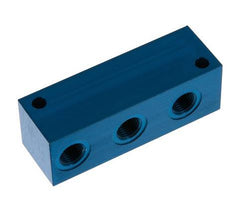 4xG 1/4'' Aluminium Distributor Block One-sided 16 Bar