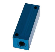 4xG 1/4'' Aluminium Distributor Block One-sided 16 Bar