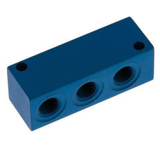 4xG 1/8'' Aluminium Distributor Block One-sided 16 Bar