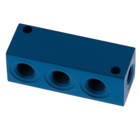 4xG 1/8'' Aluminium Distributor Block One-sided 16 Bar