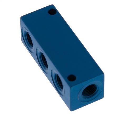 4xG 1/8'' Aluminium Distributor Block One-sided 16 Bar