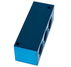 4xG 3/4'' Aluminium Distributor Block One-sided 16 Bar