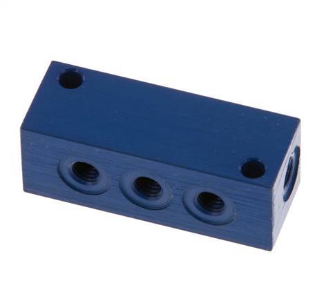 4xM5 Aluminium Distributor Block One-sided 16 Bar
