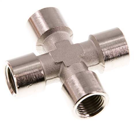 G 1/4'' FemaleNickel plated Brass Cross 16 Bar