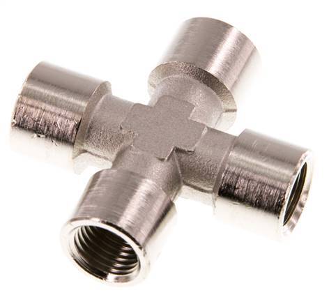G 1/4'' FemaleNickel plated Brass Cross 16 Bar
