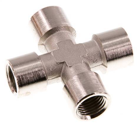 G 1/4'' FemaleNickel plated Brass Cross 16 Bar
