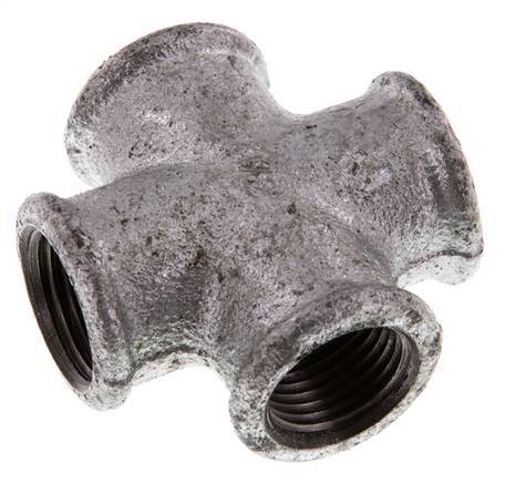 Rp 1/2'' Female Zinc plated Cast iron Cross 25 Bar