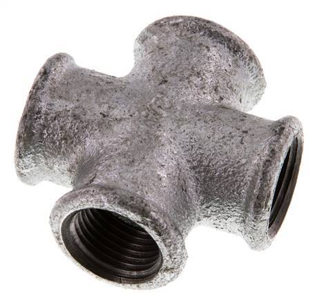 Rp 1/2'' Female Zinc plated Cast iron Cross 25 Bar