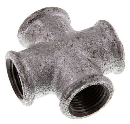 Rp 1/2'' Female Zinc plated Cast iron Cross 25 Bar