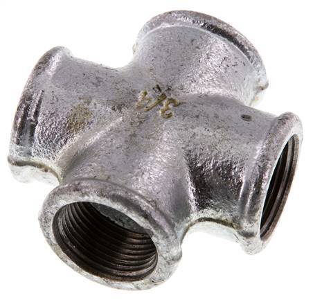Rp 3/4'' Female Zinc plated Cast iron Cross 25 Bar