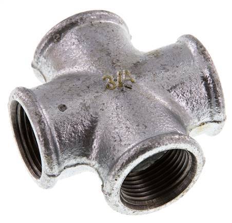 Rp 3/4'' Female Zinc plated Cast iron Cross 25 Bar
