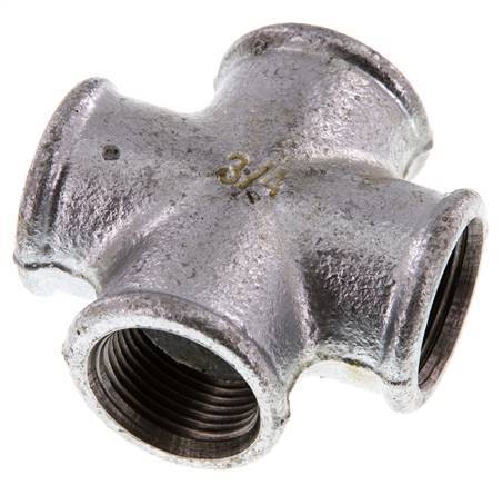 Rp 3/4'' Female Zinc plated Cast iron Cross 25 Bar