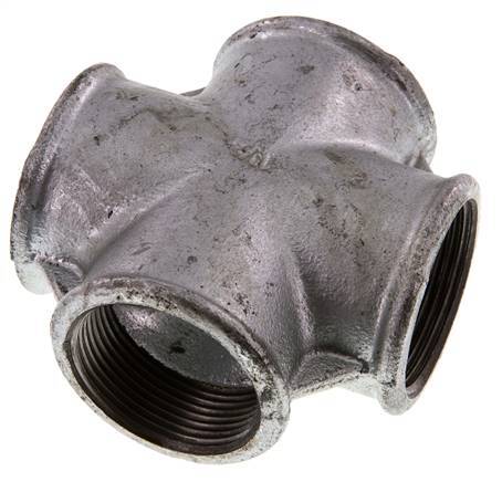Rp 1 1/2'' Female Zinc plated Cast iron Cross 25 Bar