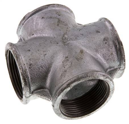 Rp 1 1/2'' Female Zinc plated Cast iron Cross 25 Bar