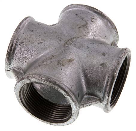 Rp 1 1/2'' Female Zinc plated Cast iron Cross 25 Bar