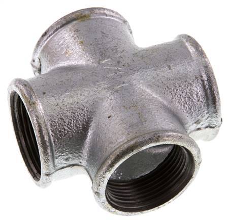 Rp 1 1/4'' Female Zinc plated Cast iron Cross 25 Bar