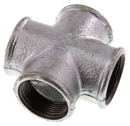Rp 1 1/4'' Female Zinc plated Cast iron Cross 25 Bar