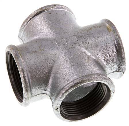 Rp 1 1/4'' Female Zinc plated Cast iron Cross 25 Bar