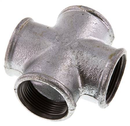 Rp 1 1/4'' Female Zinc plated Cast iron Cross 25 Bar
