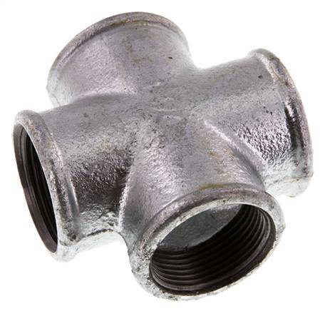 Rp 1 1/4'' Female Zinc plated Cast iron Cross 25 Bar