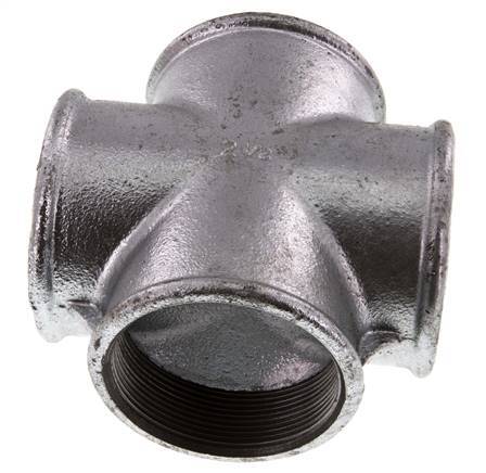 Rp 2 1/2'' Female Zinc plated Cast iron Cross 25 Bar