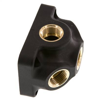 G 1/2'' Plastic Wall Mounted 4-way Air Junction without through-hole 15 Bar