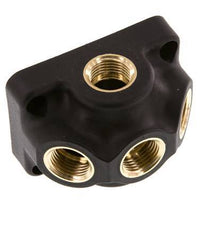 G 1/2'' Plastic Wall Mounted 4-way Air Junction without through-hole 15 Bar