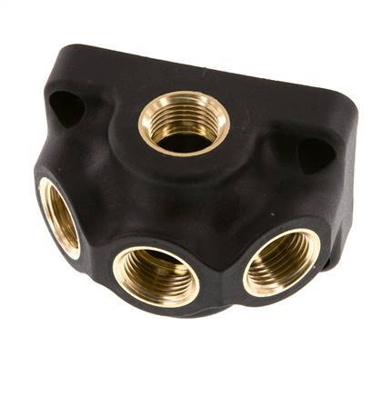 G 1/2'' Plastic Wall Mounted 4-way Air Junction without through-hole 15 Bar