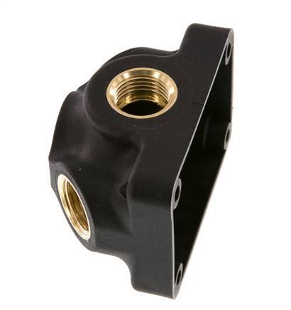 G 1/2'' Plastic Wall Mounted 4-way Air Junction without through-hole 15 Bar