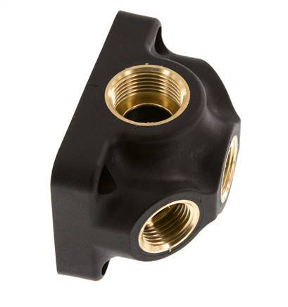 G 3/4'' x G 1/2'' Plastic Wall Mounted 4-way Air Junction without through-hole 15 Bar