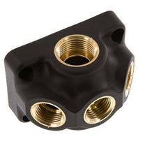 G 3/4'' x G 1/2'' Plastic Wall Mounted 4-way Air Junction without through-hole 15 Bar