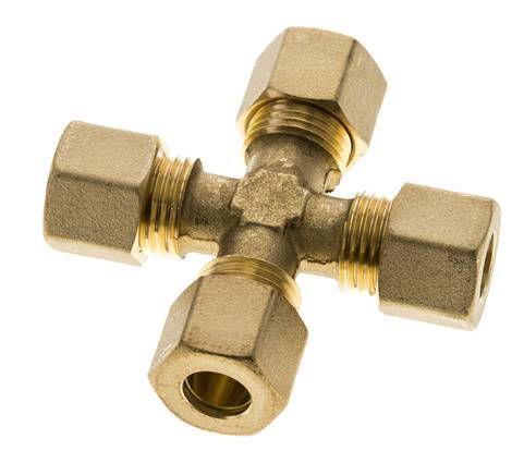 10mm Brass Cross Compression Fitting DIN EN 1254-2