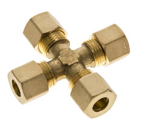 10mm Brass Cross Compression Fitting DIN EN 1254-2